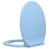 Soft-Close Toilet Seat Blue Oval - Side View