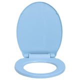 Soft-Close Toilet Seat Blue Oval - Top-Down View