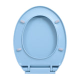 Soft-Close Toilet Seat Blue Oval - Rear View