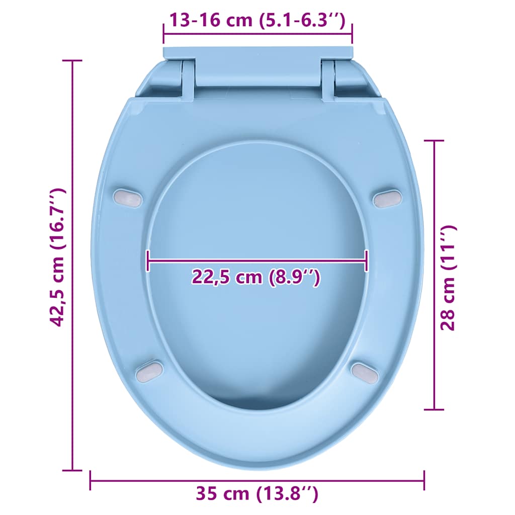 Soft-Close Toilet Seat Blue Oval