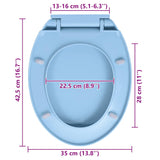 Soft-Close Toilet Seat Blue Oval - Extra Image