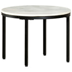 Coffee Table White and Black Ø50 cm Real Solid Marble