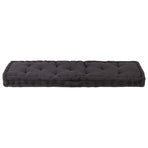 Pallet Floor Cushion Cotton 120x40x7 cm Black