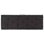 Pallet Floor Cushion Cotton 120x40x7 cm Black