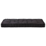 Pallet Floor Cushion Cotton 120x80x10 cm Black - Front View