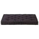Pallet Floor Cushion Cotton 120x80x10 cm Black - Side View