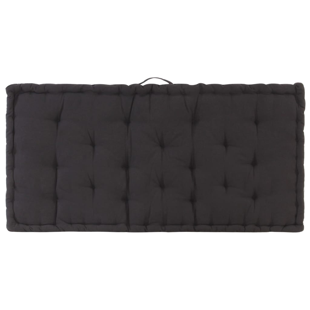 Pallet Floor Cushion Cotton 120x80x10 cm Black