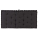 Pallet Floor Cushion Cotton 120x80x10 cm Black - Top-Down View