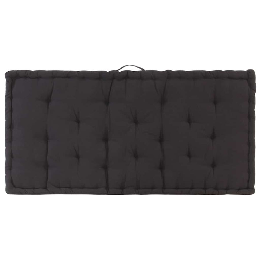 Pallet Floor Cushion Cotton 120x80x10 cm Black