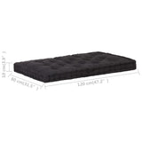 Pallet Floor Cushion Cotton 120x80x10 cm Black - Close-Up Angle