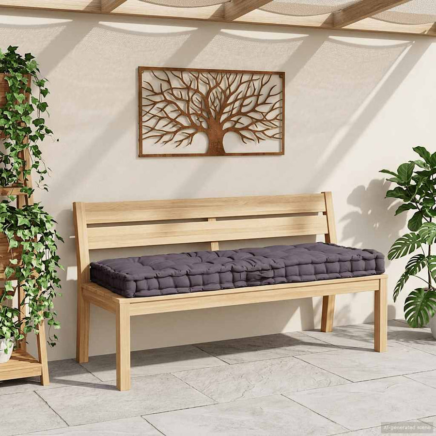 Pallet Floor Cushion Cotton 120x80x10 cm Anthracite