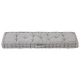 Pallet Floor Cushion Cotton 120x40x7 cm Grey - Side View