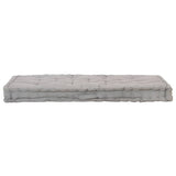 Pallet Floor Cushion Cotton 120x80x10 cm Grey - Front View