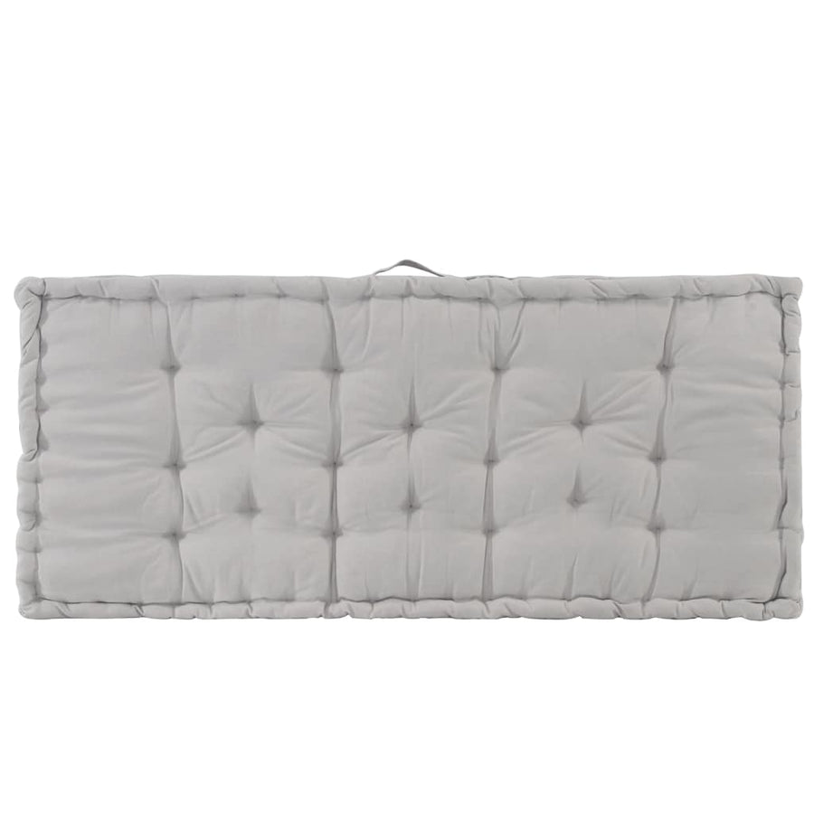 Pallet Floor Cushion Cotton 120x80x10 cm Grey