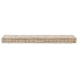 Pallet Floor Cushion Cotton 120x40x7 cm Beige - Front View