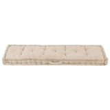 Pallet Floor Cushion Cotton 120x40x7 cm Beige - Side View