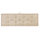 Pallet Floor Cushion Cotton 120x40x7 cm Beige - Top-Down View