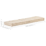 Pallet Floor Cushion Cotton 120x40x7 cm Beige - Close-Up Angle