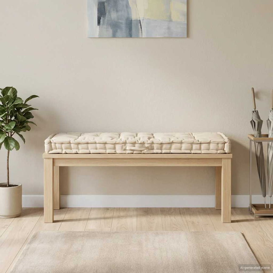 Pallet Floor Cushion Cotton 120x40x7 cm Beige