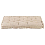 Pallet Floor Cushion Cotton 120x80x10 cm Beige - Side View