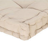 Pallet Floor Cushion Cotton 120x80x10 cm Beige - 45-Degree Angle