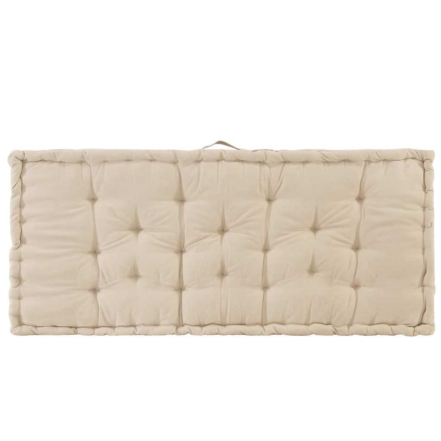 Pallet Floor Cushion Cotton 120x80x10 cm Beige