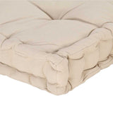 Pallet Floor Cushion Cotton 120x80x10 cm Beige
