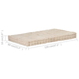 Pallet Floor Cushion Cotton 120x80x10 cm Beige - Close-Up Angle