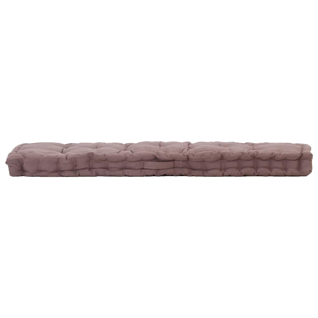 Pallet Floor Cushion Cotton 120x40x7 cm Taupe