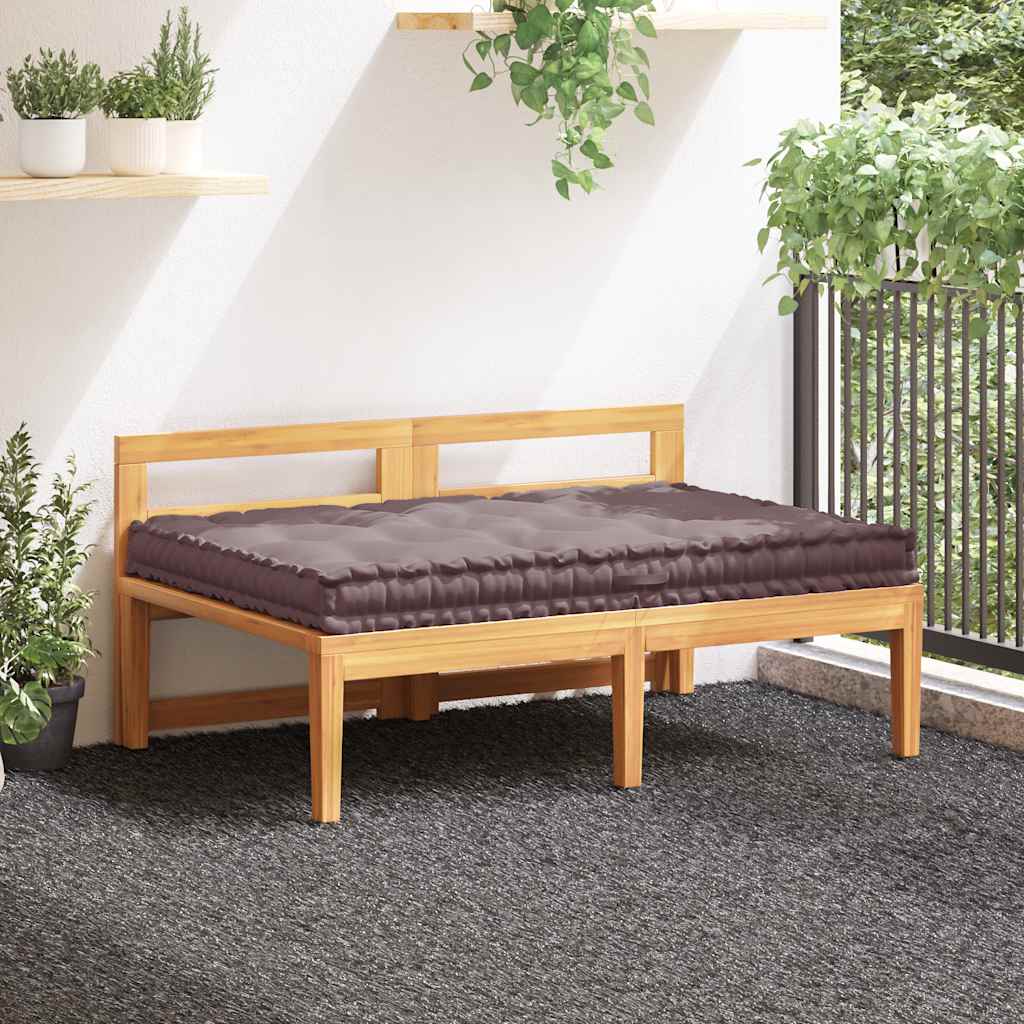 Pallet Floor Cushion Cotton 120x80x10 cm Taupe