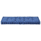 Pallet Floor Cushion Cotton 120x40x7 cm Light Blue - Side View