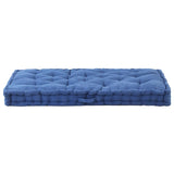 Pallet Floor Cushion Cotton 120x80x10 cm Light Blue - Front View