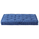Pallet Floor Cushion Cotton 120x80x10 cm Light Blue - Side View