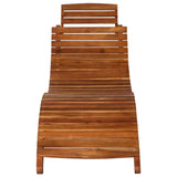 3 Piece Sunlounger with Tea Table Solid Wood Acacia - 45-Degree Angle
