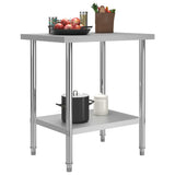 Kitchen Work Table 80x60x85 cm Stainless Steel - Front View