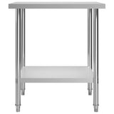 Kitchen Work Table 80x60x85 cm Stainless Steel - Side View
