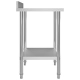 Kitchen Work Table with Backsplash 80x60x93 cm Stainless Steel - Top-Down View