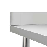 Kitchen Work Table with Backsplash 80x60x93 cm Stainless Steel - Rear View
