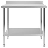 Kitchen Work Table with Backsplash 100x60x93 cm Stainless Steel - Side View