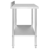 Kitchen Work Table with Backsplash 100x60x93 cm Stainless Steel - Top-Down View