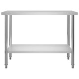 Kitchen Work Table 120x60x85 cm Stainless Steel - Side View