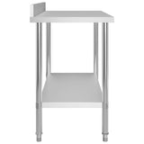 Kitchen Work Table with Backsplash 120x60x93 cm Stainless Steel
