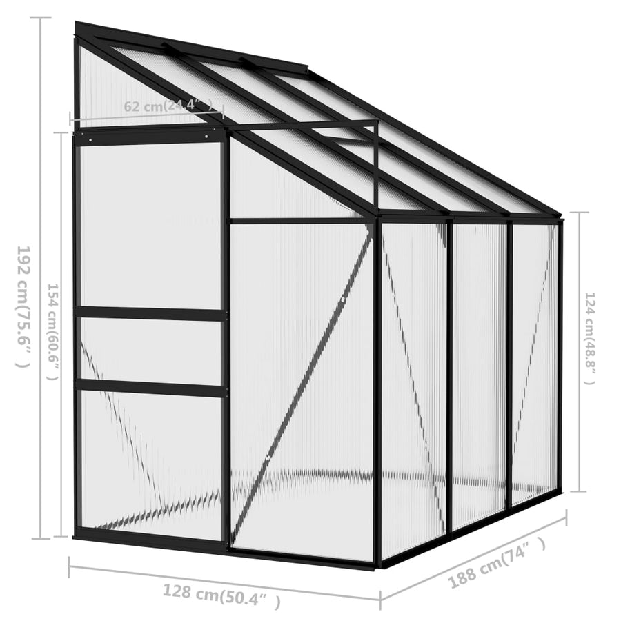 Greenhouse Anthracite Aluminium 3.8 m