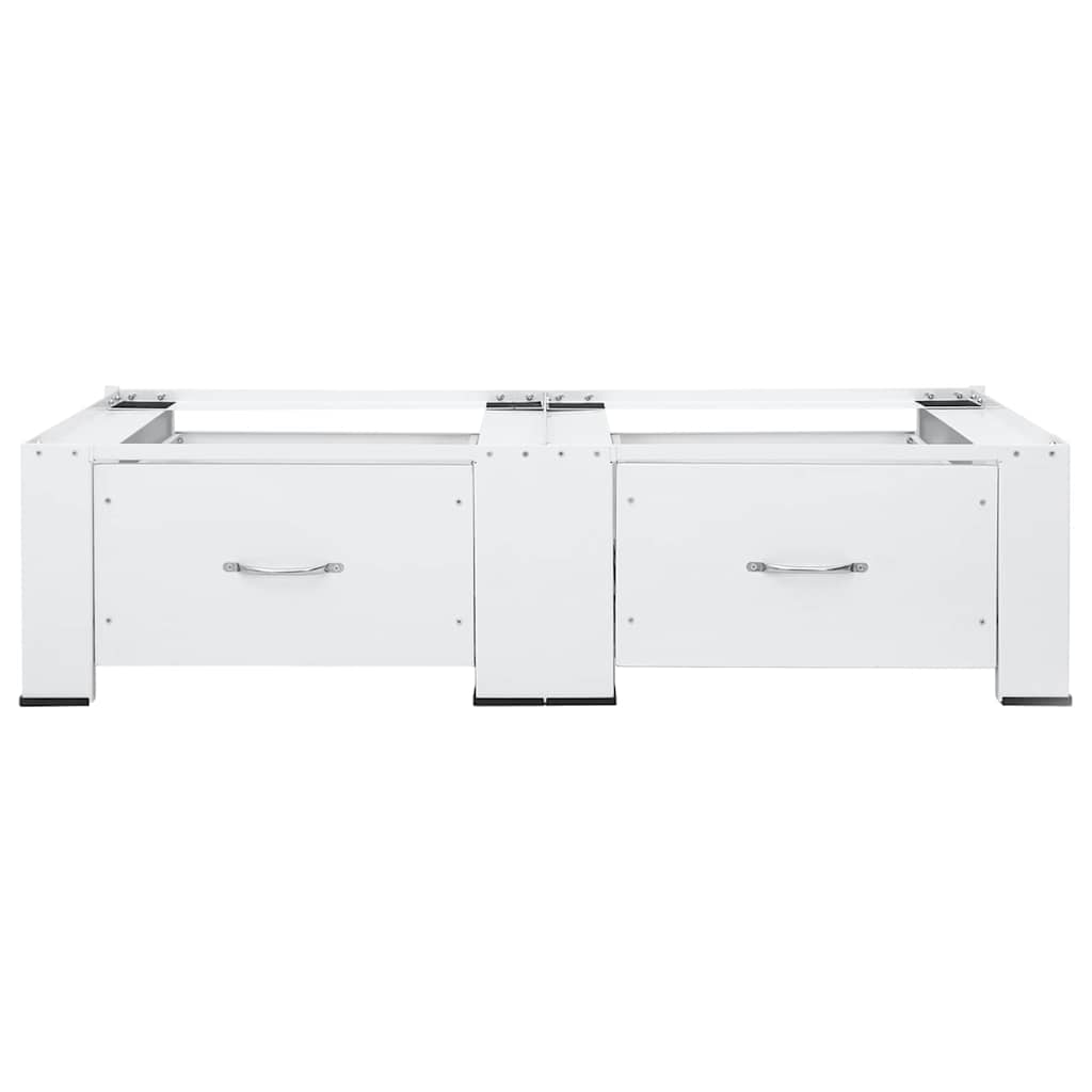 Double Washing and Drying Machine Pedestal with Drawers White