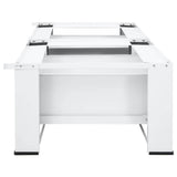 Double Washing and Drying Machine Pedestal with Drawers White - Top-Down View