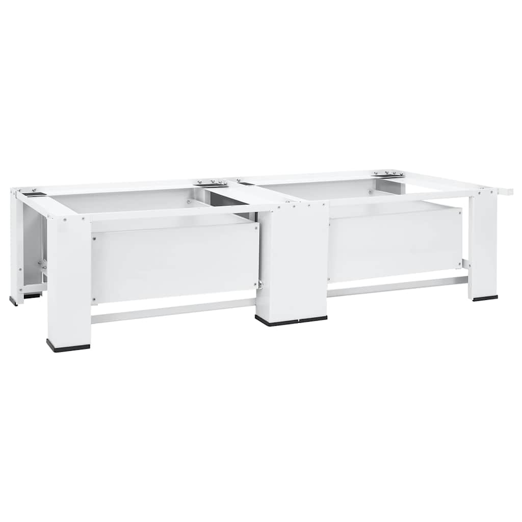 Double Washing and Drying Machine Pedestal with Drawers White