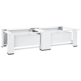 Double Washing and Drying Machine Pedestal with Drawers White - 45-Degree Angle