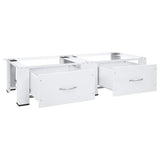 Double Washing and Drying Machine Pedestal with Drawers White - Rear View