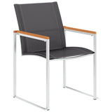 Garden Chairs 2 pcs Textilene and Stainless Steel Grey - Front View
