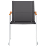 Garden Chairs 2 pcs Textilene and Stainless Steel Grey - Side View